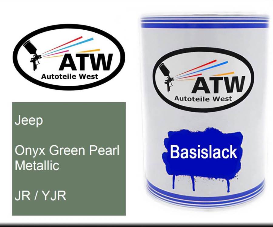 Jeep, Onyx Green Pearl Metallic, JR / YJR: 500ml Lackdose, von ATW Autoteile West.